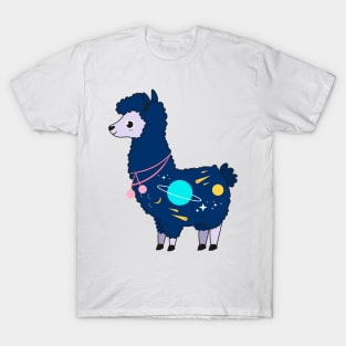 Kawaii Galaxy Alpaca T-Shirt